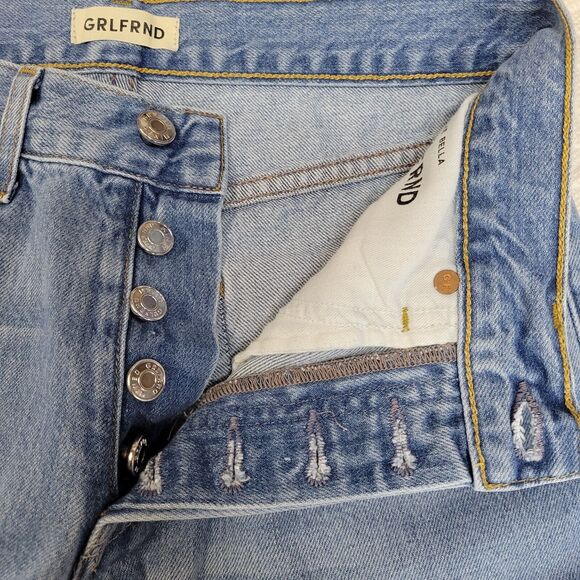 GRLFRND Jeans Womens 24 Bella Low Rise Boyfriend Distressed Straight Leg Relaxed - Picture 7 of 12